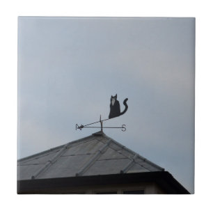 Black Cat Weather Vane Tile