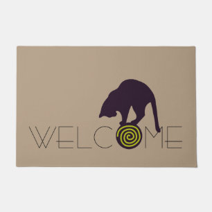 Black Cat Welcome Doormat