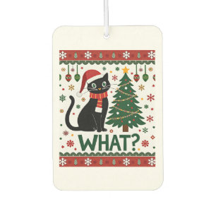 Black Cat What Pushing Christmas Tree Funny Cat Xm Car Air Freshener