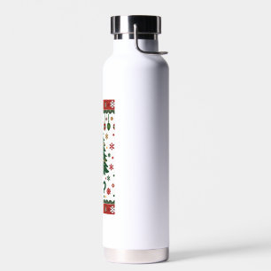Black Cat What Pushing Christmas Tree Funny Cat Xm Water Bottle