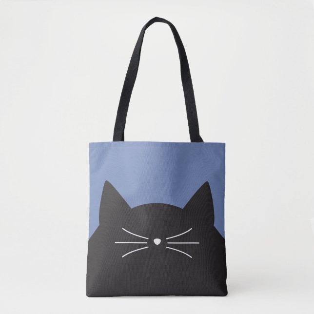 Black Cat, Whiskers and Tail Tote Bag (Front)