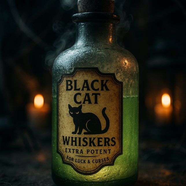 Black Cat Whiskers - Halloween Apothecary Label (Creator Uploaded)