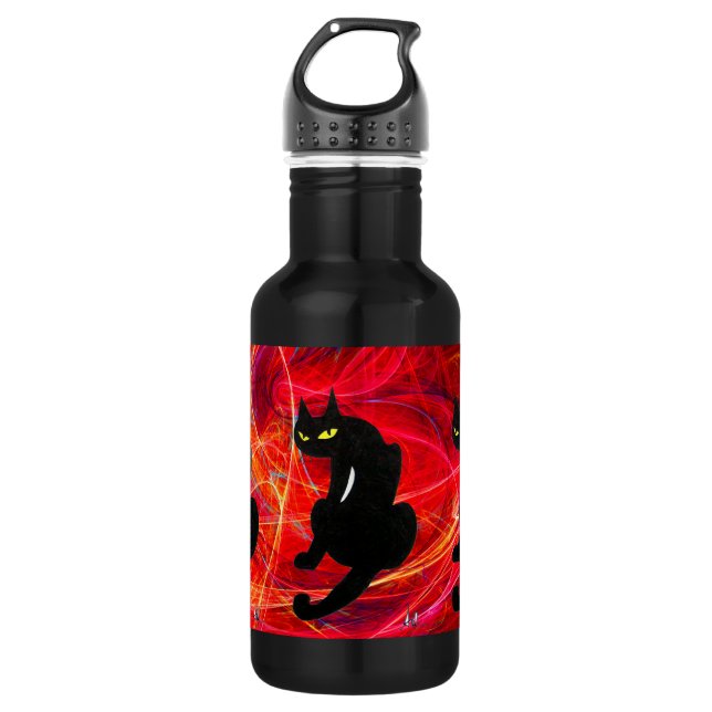 BLACK CAT  white 532 Ml Water Bottle (Front)