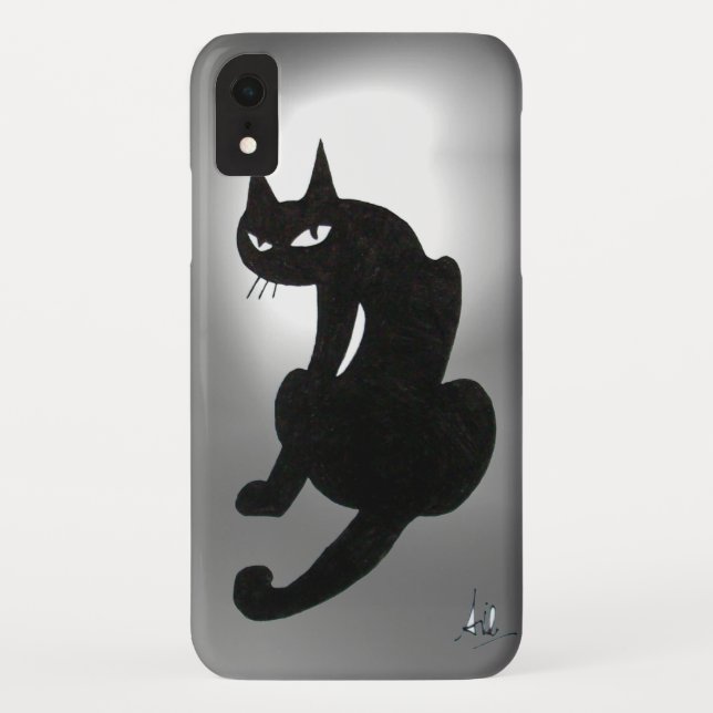BLACK CAT white Case-Mate iPhone Case (Back)