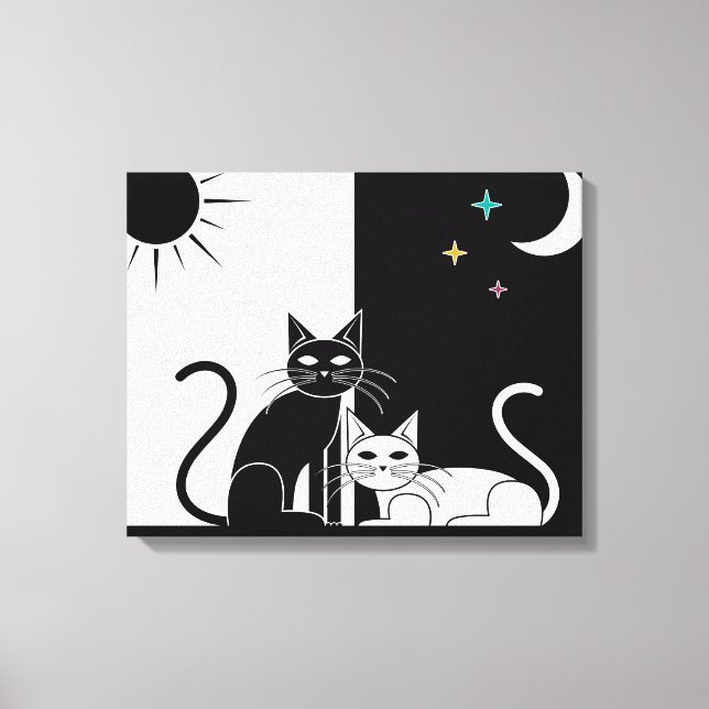 Black Cat, White Cat Canvas Print (Front)