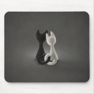 Black Cat White Cat (Colour 2) Mouse Mat