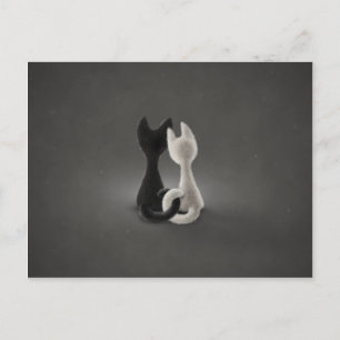 Black Cat White Cat (Colour 2) Postcard