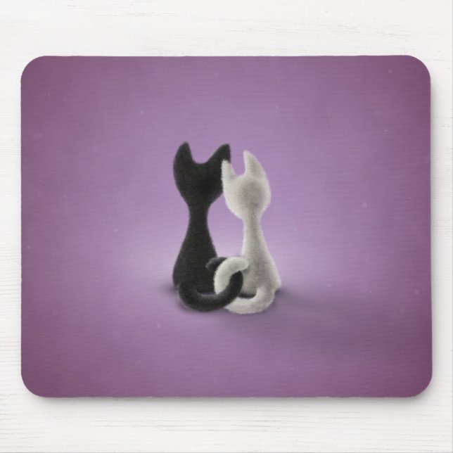Black Cat White Cat (Colour 4) Mouse Mat (Front)