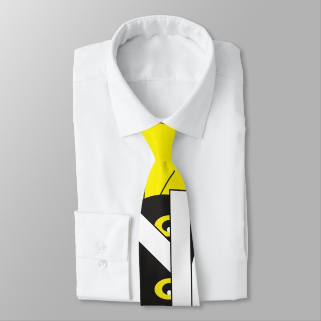 black cat white mummy wraped character neck ties (Tied)