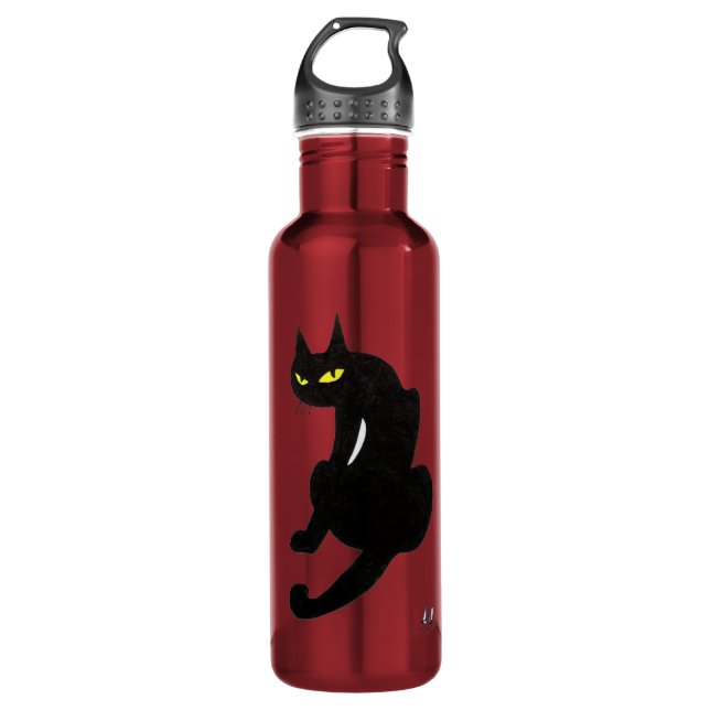 BLACK CAT  white,orange yellow 710 Ml Water Bottle (Front)