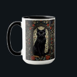 Black Cat William Morris Inspired Mug<br><div class="desc">Add a touch of elegance to your daily routine with this Black Cat William Morris Inspired Mug. Featuring a beautifully detailed black cat surrounded by intricate floral patterns,  this mug blends timeless artistry with functional design,  perfect for any cat lover.</div>