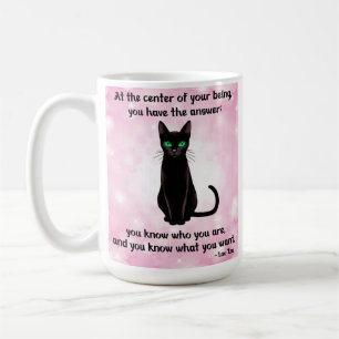 Black Cat Wisdome - Cherry Blossoms Coffee Mug