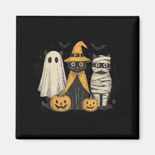 Black Cat Witch Ghost Y Halloween Pumpkin Men Kids Magnet