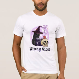 Black Cat Witch Halloween T-Shirt