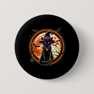 Black Cat Witch Vintage Cats Scary Halloween Cat 6 Cm Round Badge