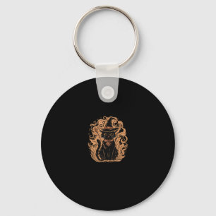 Black Cat Witch Wizard Mystical Cute Black Cat Lov Key Ring
