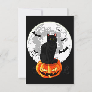 Black Cat Witchy Spellbook Spooky Halloween Magic Invitation