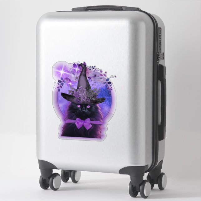 Black cat with a purple aura (Suitcase)