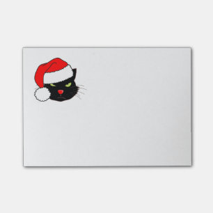 Black Cat with a Santa Hat Post-it Notes