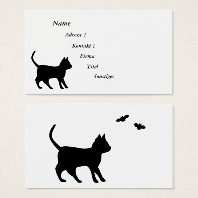Black Cat with Bat (Front & Back)