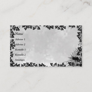 Black Cat with Bat and Spider Business Card