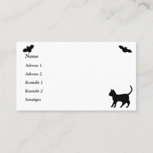 Black Cat with Bat Business Card