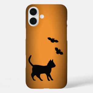 Black Cat with Bat iPhone 16 Plus Case