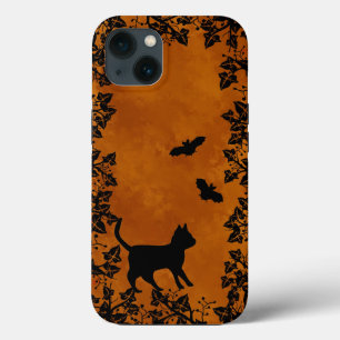 Black Cat with Bat iPhone 13 Case