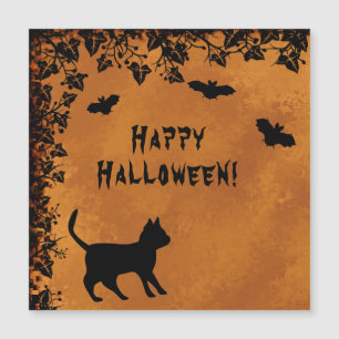 Black Cat with Bat , Happy Halloween