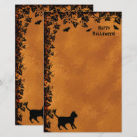 Black Cat with Bat , Happy Halloween!