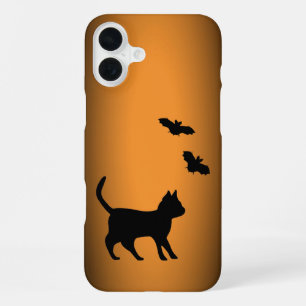 Black Cat with Bat iPhone 16 Plus Case