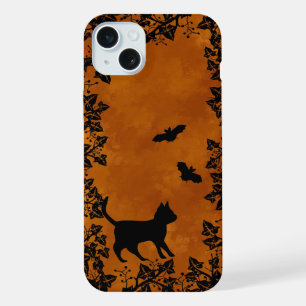 Black Cat with Bat iPhone 15 Plus Case