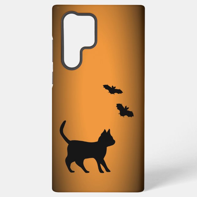 Black Cat with Bat Samsung Galaxy S22 Ultra Case (Back)