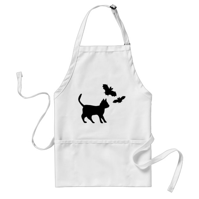 Black Cat with Bat Standard Apron (Front)