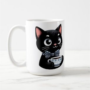 Black Cat With Bow Tie Coffee Mug