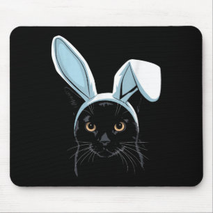 Black Cat With Bunny Ears Cute Easter Boys Kids Ca Mouse Mat