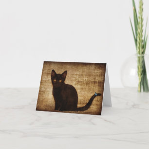 Black Cat With Butterfly Notecard