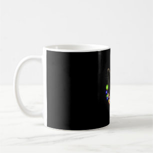 Black cat with Christmas lights Coffee Mug