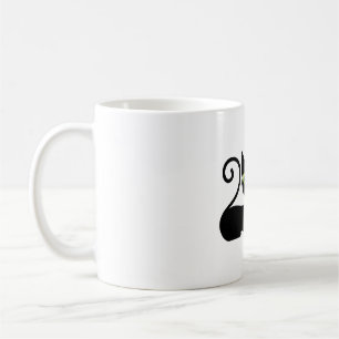 black cat with flower coffee mug