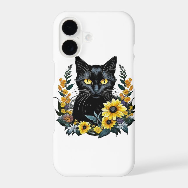 black cat with flowers (Back)