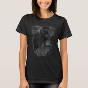 Black Cat With Fog Cute Black Cat Owner Kitten Cat T-Shirt