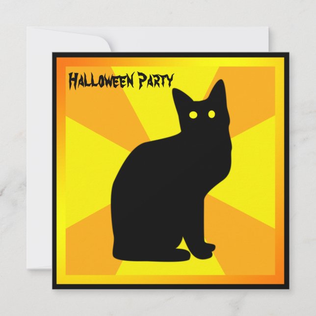 Black Cat with Glowing Eyes - Invitation (Front)