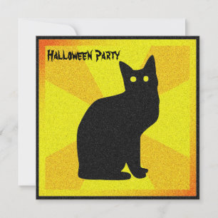 Black Cat with Glowing Eyes - Invitation