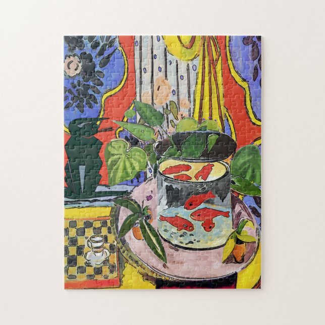 Black Cat with Gold Fish Jigsaw Puzzle (Vertical)