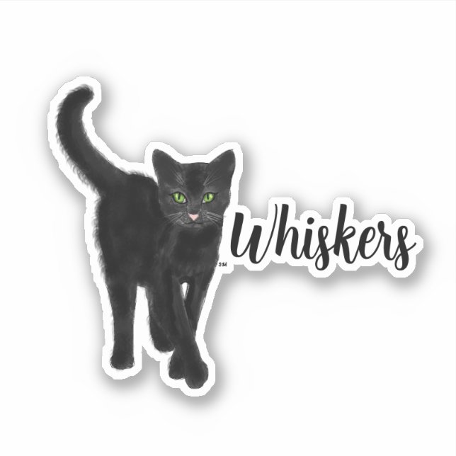 Black Cat with Green Eyes Custom Name (Front)