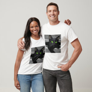 Black Cat with Green eyes T-Shirt