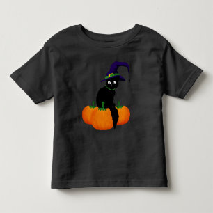 Black Cat With Hat And Pumpkins  for Halloween Toddler T-Shirt
