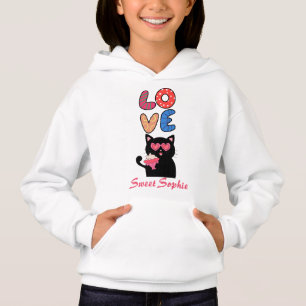Black Cat with Heart Sunglasses & Cupcake