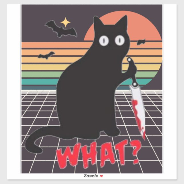 Black Cat With Knife (Sheet)