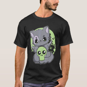 Black Cat With Magic Item For Witchcore And Yander T-Shirt